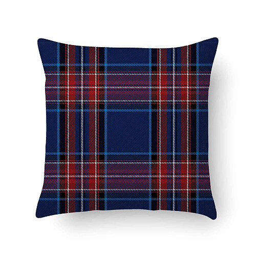 Alter Coussin avec impression numérique, 100% Made in Italy, Coussin de canapé décoratif, amovible et lavable, modèle Tartan - Lilas, cm 40x40x5