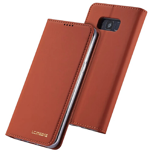 Wewoo Housse Coque Pour Galaxy S8 LC.IMEEKE LC-002 Series Skin Hand Feeling PU + TPU en cuir à rabat horizontal avec support et fente carte et portefeuille marron