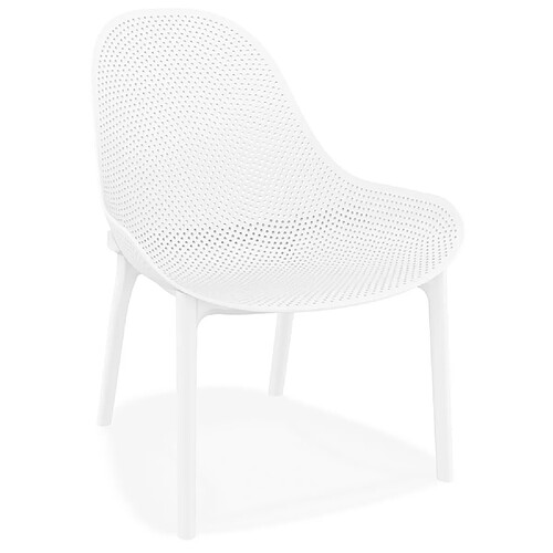 Alterego Fauteuil lounge de jardin perforé 'SILO' blanc design