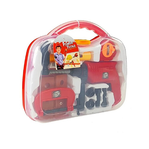 Lean Toys POWER TOOLS Mallette à outils pour enfant avec perceuse et marteau