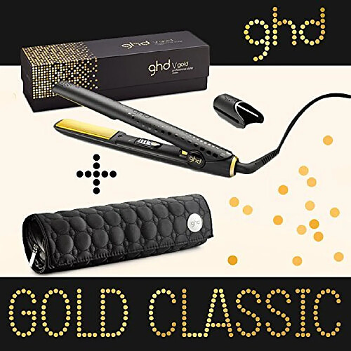 GHD - Fer à lisser styler classic gold plaque moyenne + Pochette ghd ronde