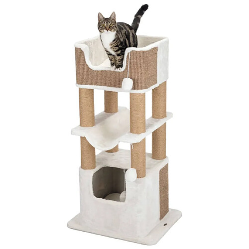 TRIXIE Griffoir pour chats Lucano XXL Blanc et taupe