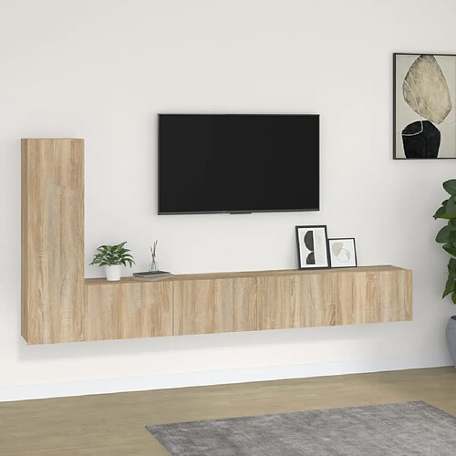 vidaXL Ensemble de meubles TV 3 pcs Chêne sonoma Bois d'ingénierie