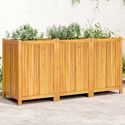 vidaXL Jardinière avec doublure 150x50x75 cm bois massif d'acacia