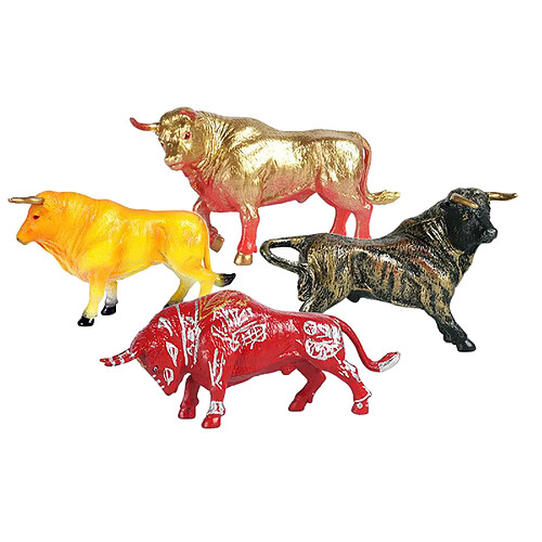 4x Figurine De Bétail Simulé Taureau Animaux Réalistes Jouet éducatif Style C