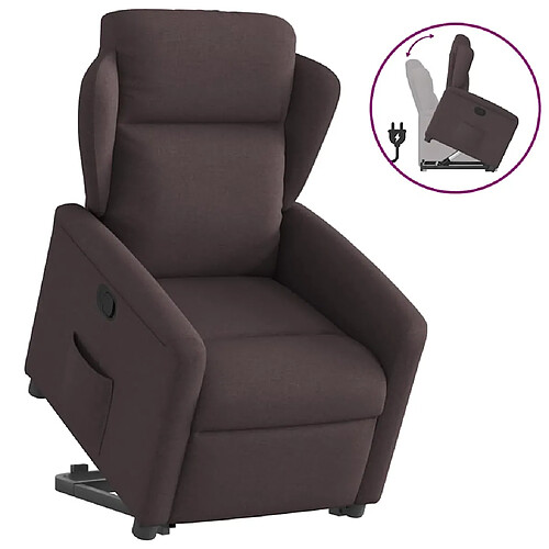 vidaXL Fauteuil inclinable marron foncé tissu