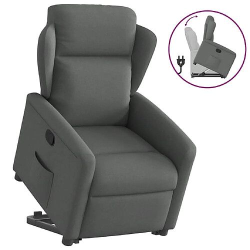 vidaXL Fauteuil inclinable Gris foncé Tissu