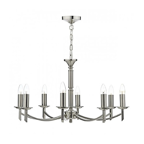 Luminaire Center Suspension Ambassador chrome satiné 8 ampoules