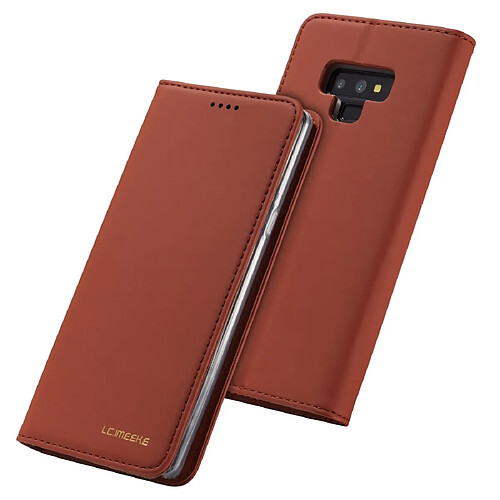 Wewoo Housse Coque Pour Galaxy Note9 LC.IMEEKE LC-002 Series Skin Hand Feeling PU + TPU en cuir à rabat horizontal avec support et fente carte et portefeuille marron