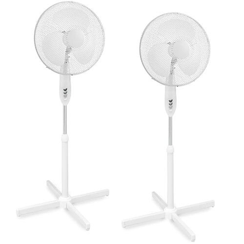 Lot 2 Ventilateurs sur Pied Easymate RD-40 Extel Réglable 82 à 100 cm Tête Rotative 3 vitesses