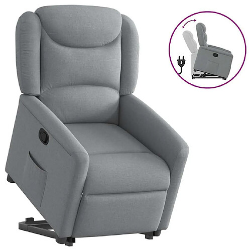 vidaXL Fauteuil inclinable Gris clair Tissu