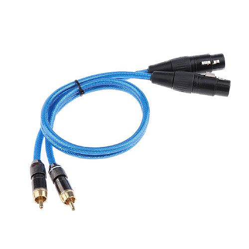 2 XLR femelle à 2 RCA mâle câble audio HIFI pour amplificateur mélangeur 50cm