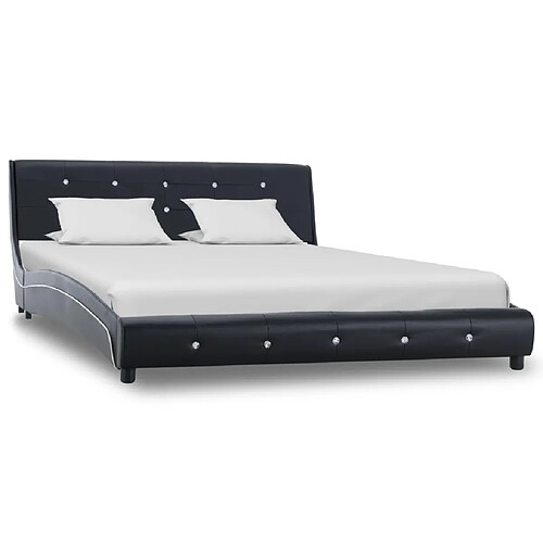 vidaXL Cadre de lit sans matelas noir similicuir 140x200 cm