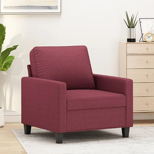 Maison Chic Fauteuil relax,Chaise pour salon Rouge bordeaux 60 cm Tissu -MN90620