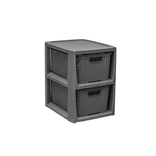 Etagère avec 2 paniers anthracite design moderne BranQ