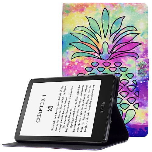 Etui en PU magnétique avec support et porte-cartes pour votre Amazon Kindle Paperwhite 5 (2021) - Ananas coloré