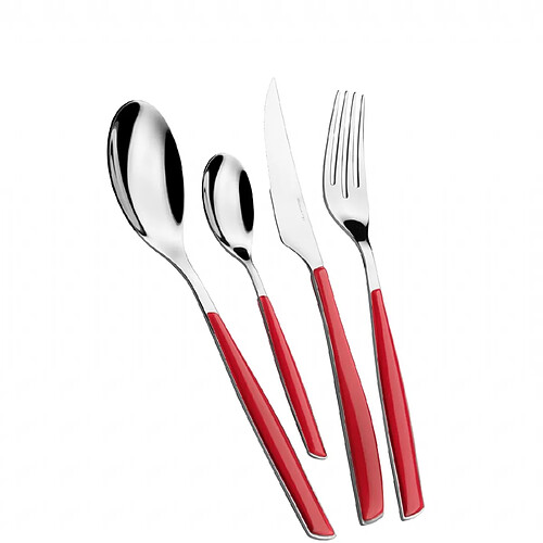 Couverts Glamour Rouge de Casa Bugatti, Set de 24 pcs. Boite de fenêtre