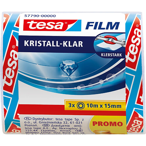 tesa Film Ruban adhésif, PACK ÉCO!, 15 mm x 10m, transparent ()