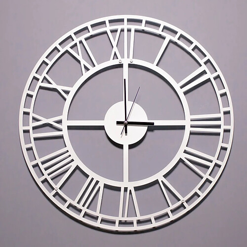 EPIKASA Horloge Murale Vintage 7, Blanc, Métal, 50x1,5x50 cm