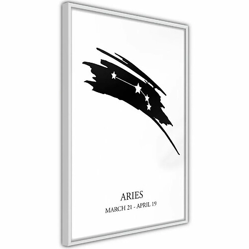 Paris Prix Affiche Murale Encadrée Zodiac Aries I 40 x 60 cm Blanc