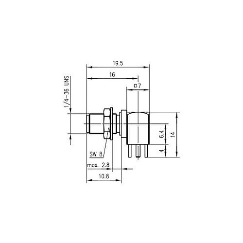 TELEGÄRTNER connecteur coaxial à angle droit femelle de SMA