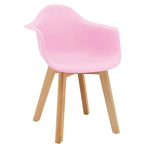 Aubry Gaspard Fauteuil enfant en polypropylène et bois rose.