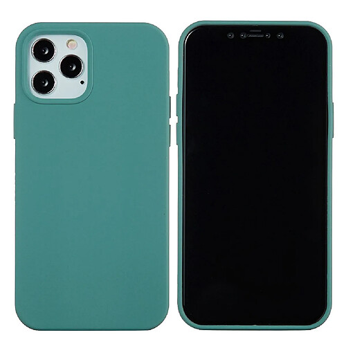 Coque en silicone couleur unie aiguille de pin vert pour votre Apple iPhone 13 Pro Max 6.7 pouces