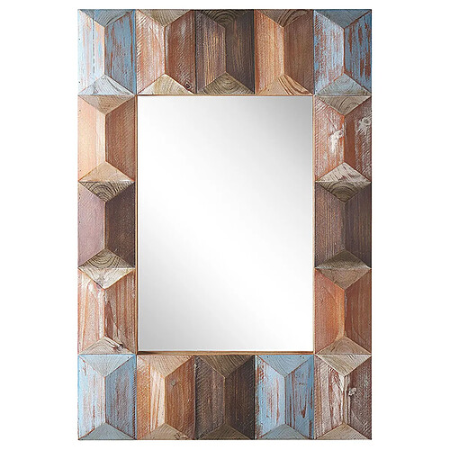 Beliani Miroir HIZOTE 90 cm Bois foncé