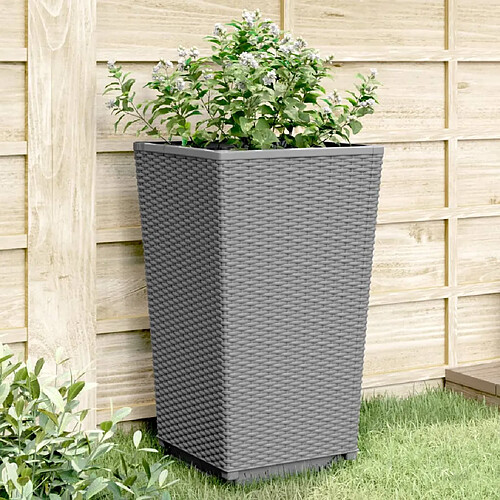 vidaXL Jardinières 2 pcs gris clair 32,5x32,5x57 cm polypropylène