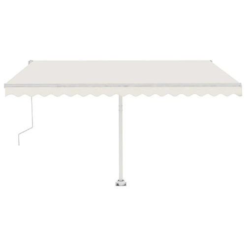 Maison Chic Auvent automatique | Store banne extérieur | Marquise avec capteur de vent et LED 400x350 cm Crème -MN57313