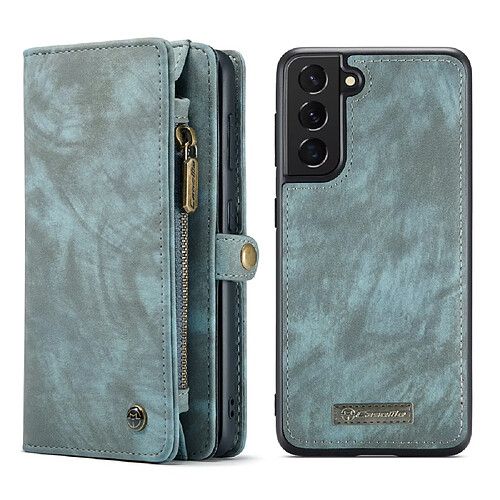 Caseme Etui en PU + TPU Multi-fonction Split 2-en-1 avec support bleu pour votre Samsung Galaxy S21 FE