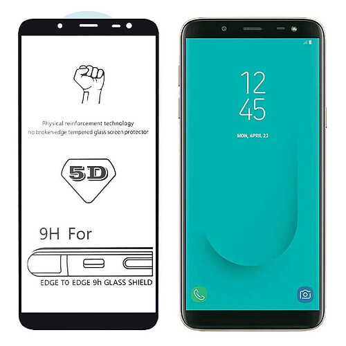 Wewoo Film de verre trempé de plein écran pour colle9H 5Dpour Galaxy J6 2018