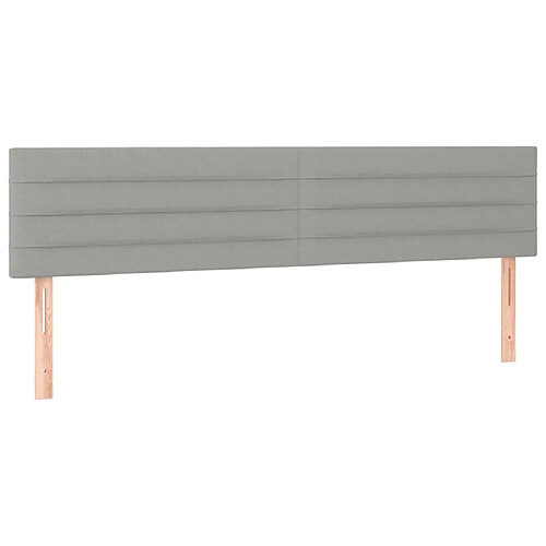 Maison Chic Lot de 2 Têtes de lit design pour chambre - Décoration de lit Gris clair 80x5x78/88 cm Tissu -MN11687