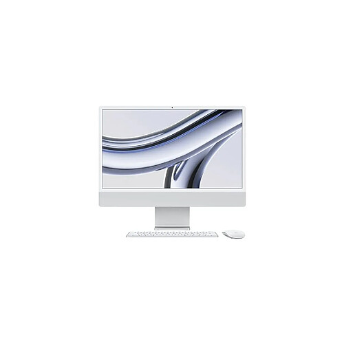 Apple iMac 24" 256 Go SSD 16 Go RAM Puce M3 CPU 8 cœurs GPU 10 cœurs Argent Nouveau