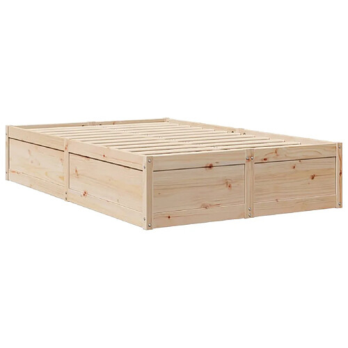 Vidaxl Cadre de lit 120x190 cm Bois de pin massif