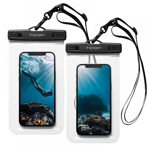 spigen waterproof coque a601 universel 2szt crystal clear