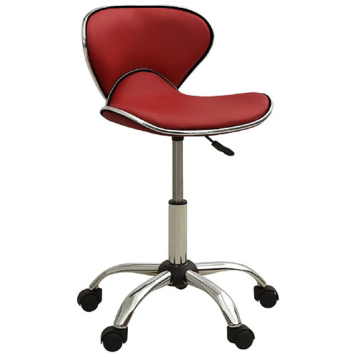 Helloshop26 Chaise fauteuil siège de bureau informatique étude similicuir rouge 02_0024059