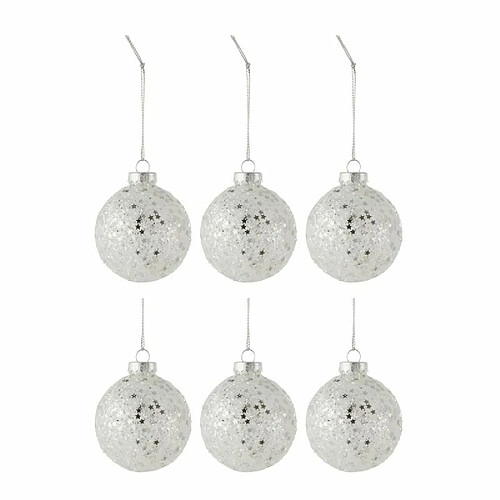 Paris Prix Lot de 6 Boules de Noël Étoiles 8cm Argent