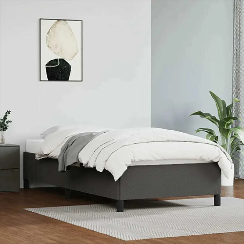 Maison Chic Lit adulte - Lit simple Cadre de lit,Structure du lit Contemporain Gris 80x200 cm Similicuir -MN80980