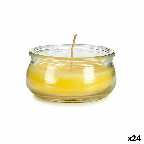 Ibergarden Bougie Jaune verre Cire 7,7 x 4 x 7,7 cm (24 Unités)