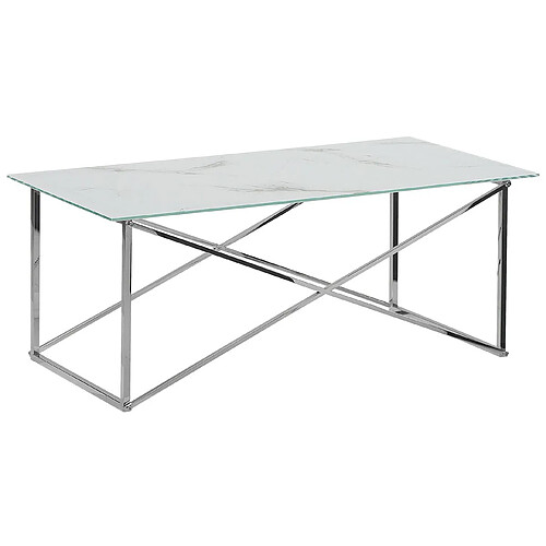 Beliani Table basse Verre de sécurité Argenté EMPORIA