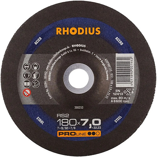 Disque de coupe RS2 180 x 7,0mm Acier Rhodius(Par 10)