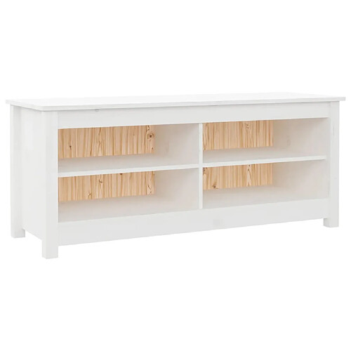 Maison Chic Banc à chaussures | Meuble de rangement à chaussures Meuble d'Entrée Blanc 110x38x45,5 cm Bois de pin massif -MN52724