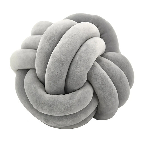 Aubry Gaspard Coussin en velours Noeud 25 cm gris.