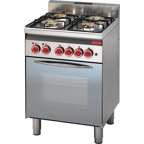 Fourneau 4 Feux Gaz sur Four Electrique à Convection - 12,2 kW - Gastro M