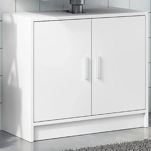 vidaXL Armoire de lavabo blanc 63x29x55 cm bois d'ingénierie