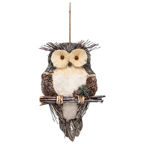 Décoration Branche H 50 cm Hibou - FEERIC CHRISTMAS