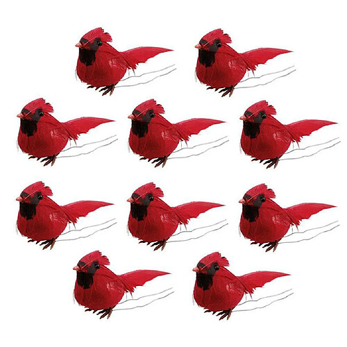 10 Pièces Oiseaux Cardinaux Rouges Artificiels Pour Centres De Table Décor De Jardin à La Maison Robin Vert