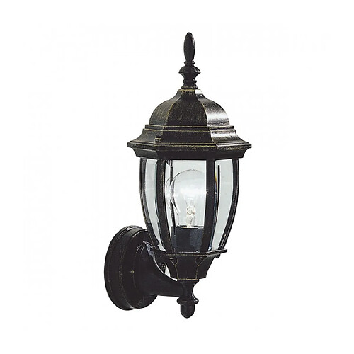 Luminaire Center Applique murale Hambro noir doré et verre biseauté 1 ampoule