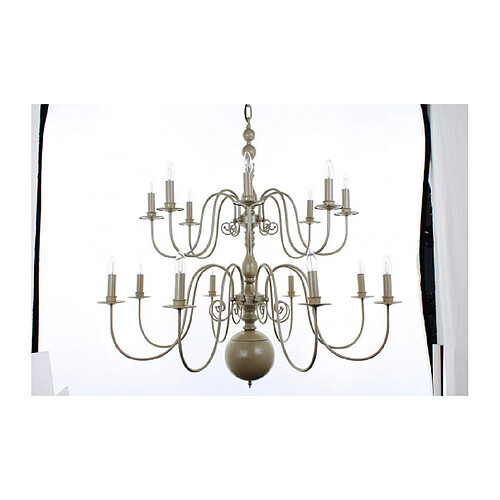 Lumière Chandelier sans abats jours Bologna Crème 16 ampoules 107cm